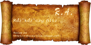 Rákóczy Aliz névjegykártya